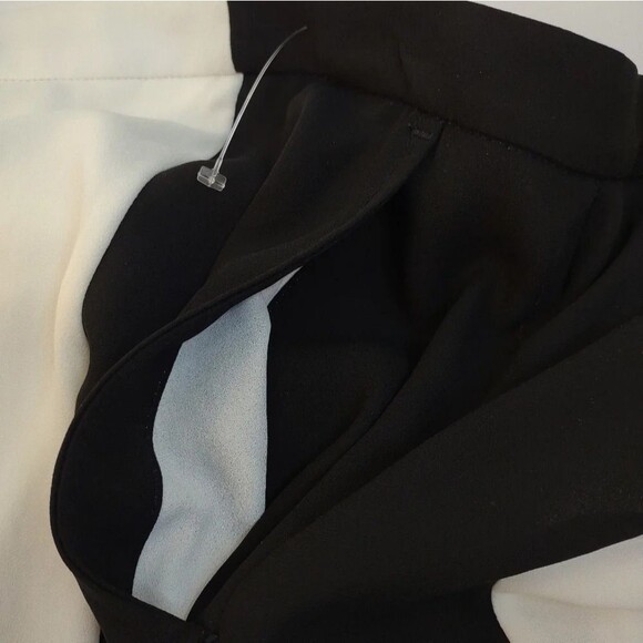 BCBG MAXAZRIA Flowy Chiffon Midi Skirt Sammy Ivory and Black size Small - Picture 13 of 16